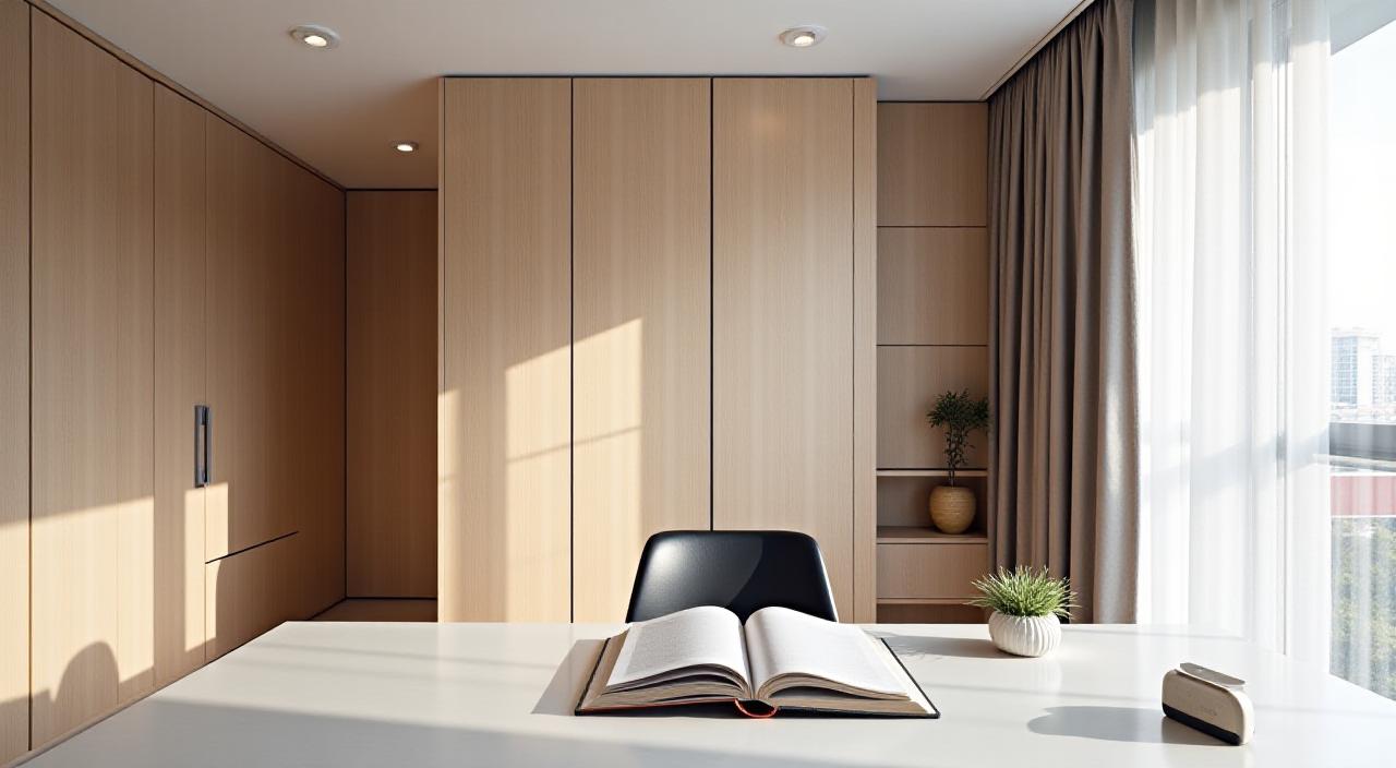 Interior apartemen modern dengan furnitur kustom terintegrasi