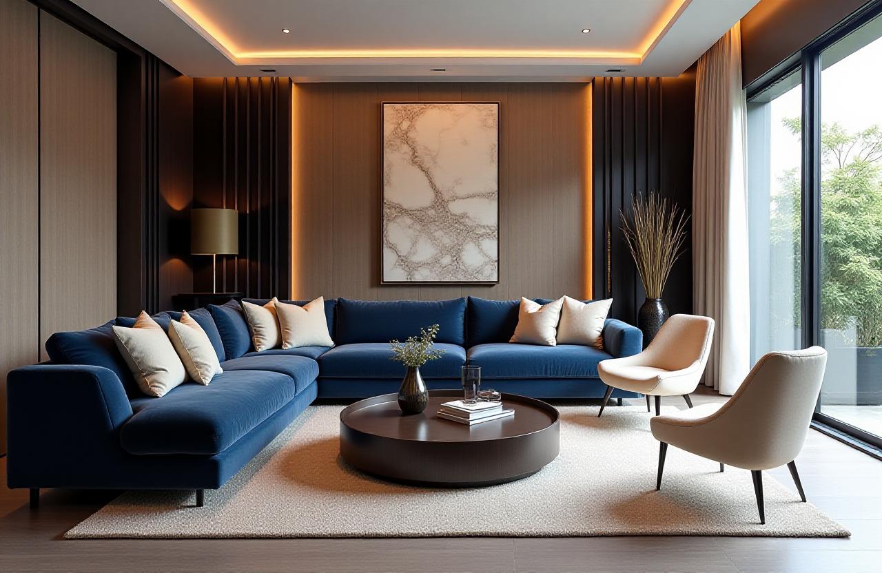 Interior ruang tamu mewah hasil desain Sutra Interior